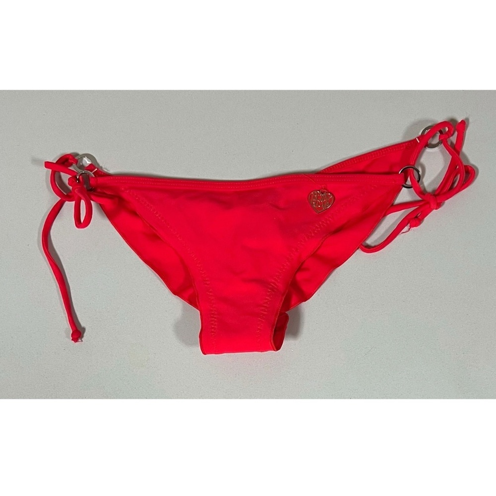 Body Glove Red Ruched String Bikini Bottoms Swimwear Bathing Suit Size S ❤️✨